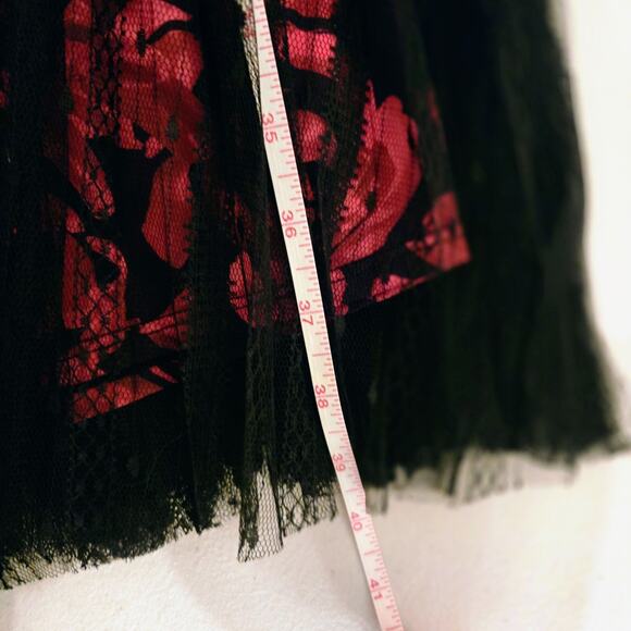 Johnny Was Yolanda Jade Boho pleated maxi skirt black lace fuchsia pink XS - Picture 14 of 16